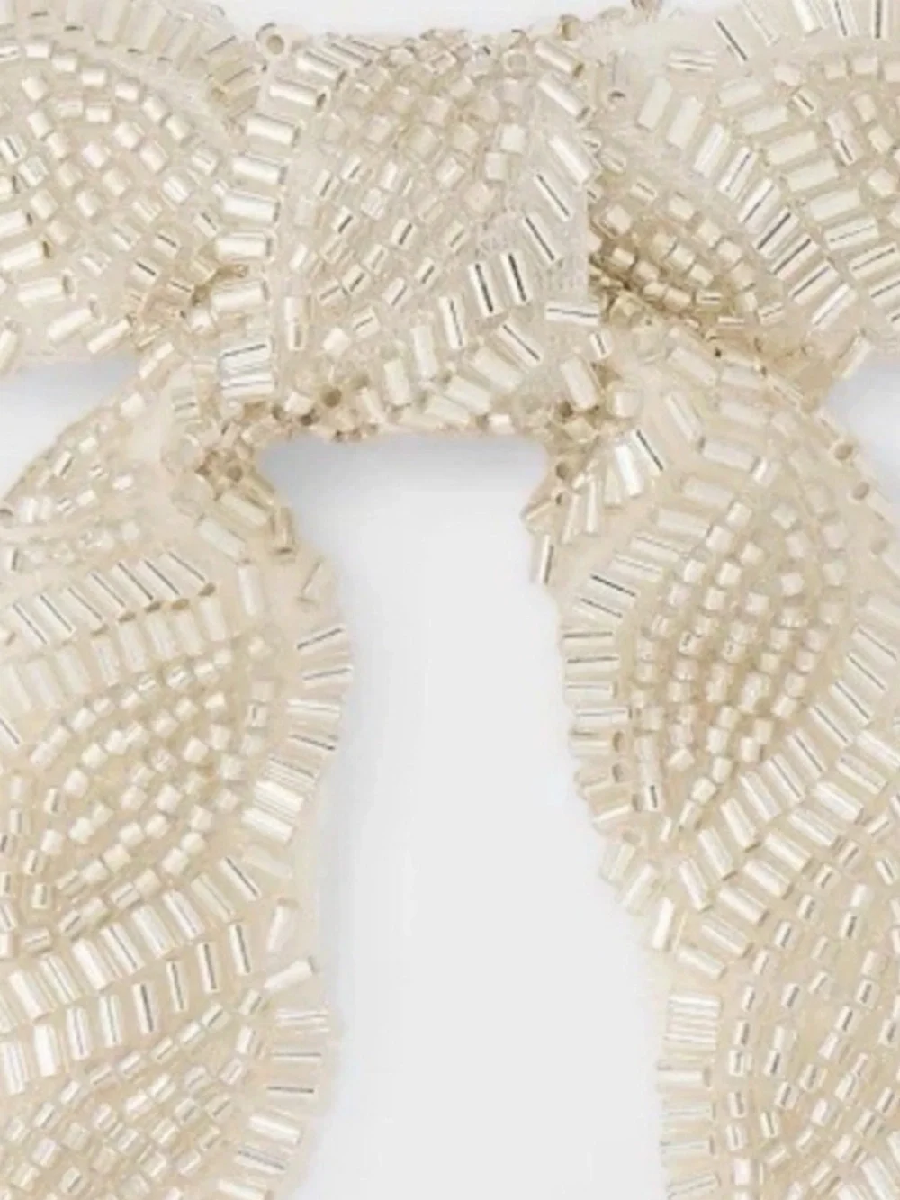 NEW! a new day Cream Beaded Ribbon Hair Bow